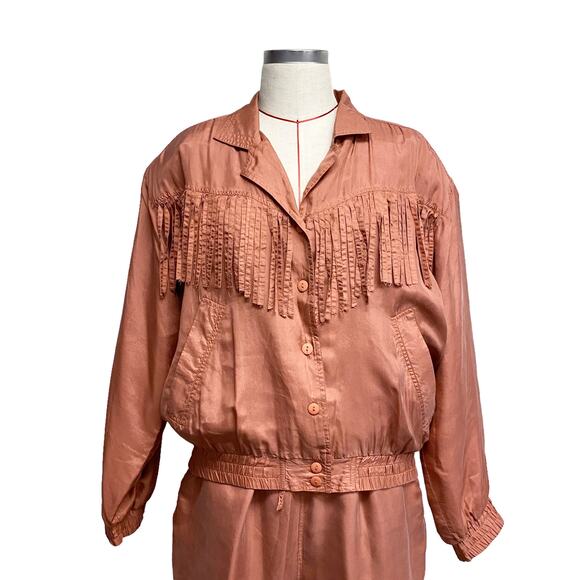 Vintage Malcolm Flowers Womens Size M Silk Fringe Tracksuit - Picture 8 of 12